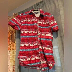 Carbon Men’s size Small button down western style 100% cotton shirt